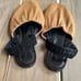 Celine Nappa soft slingback flats tan black elastic suede Phoebe Philo leather 8