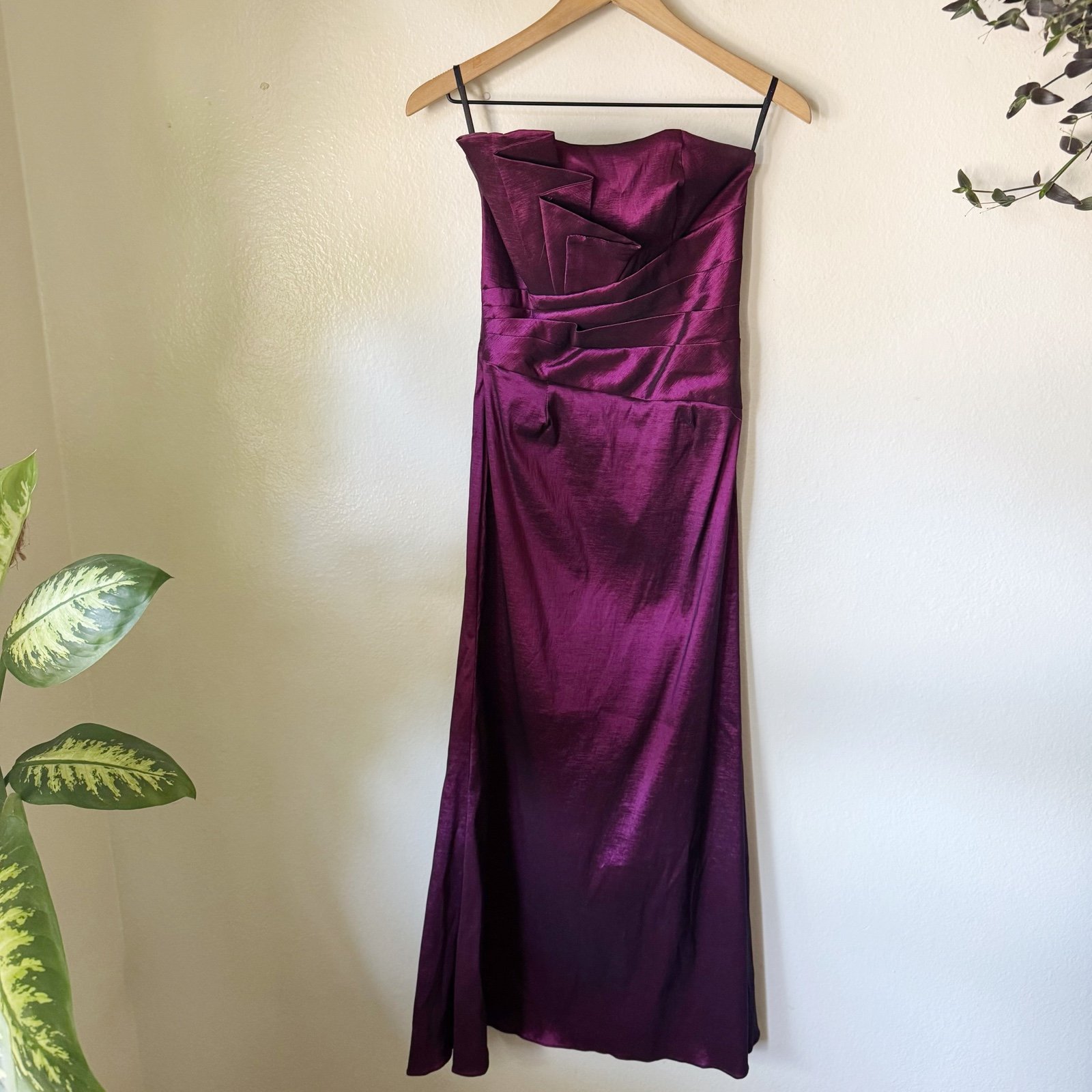 Vintage Jessica McClintock | Strapless Metallic Pleated Formal Prom Dress