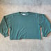 TNA Aritzia Crewneck Cozy Sweatshirt Cut Off Hem Green Size 3 Large
