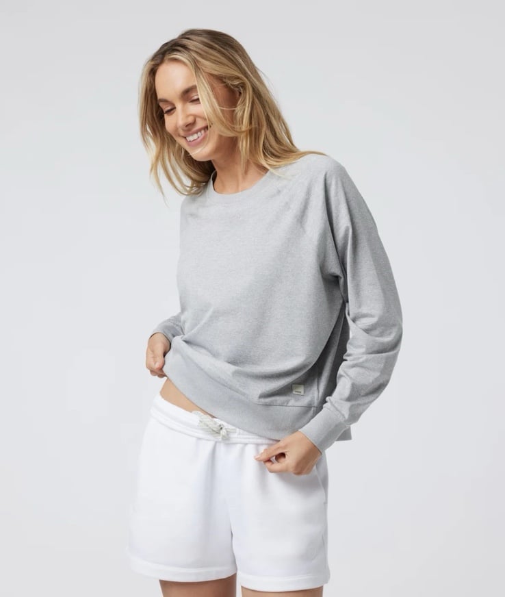 Vuori Long Sleeve Halo Crew Top Heather Gray Size Small