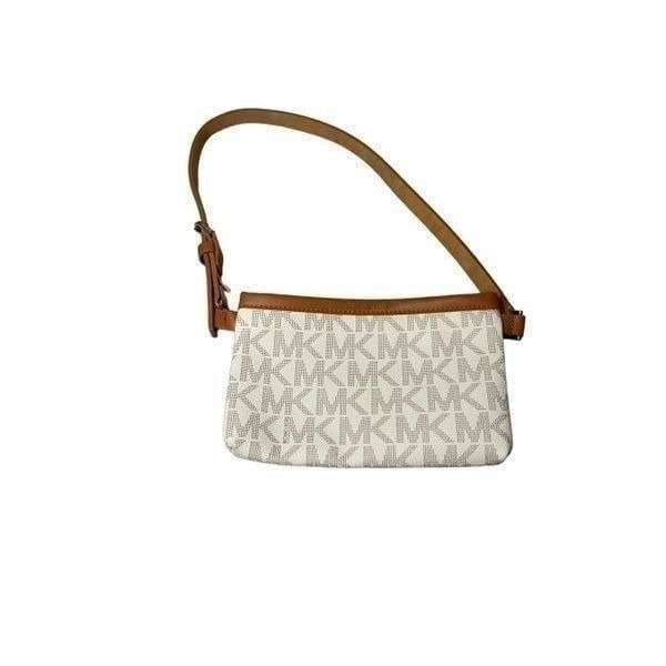 NWT Michael Kors Genuine Leather Monogram Logo Belt Bag Pouch