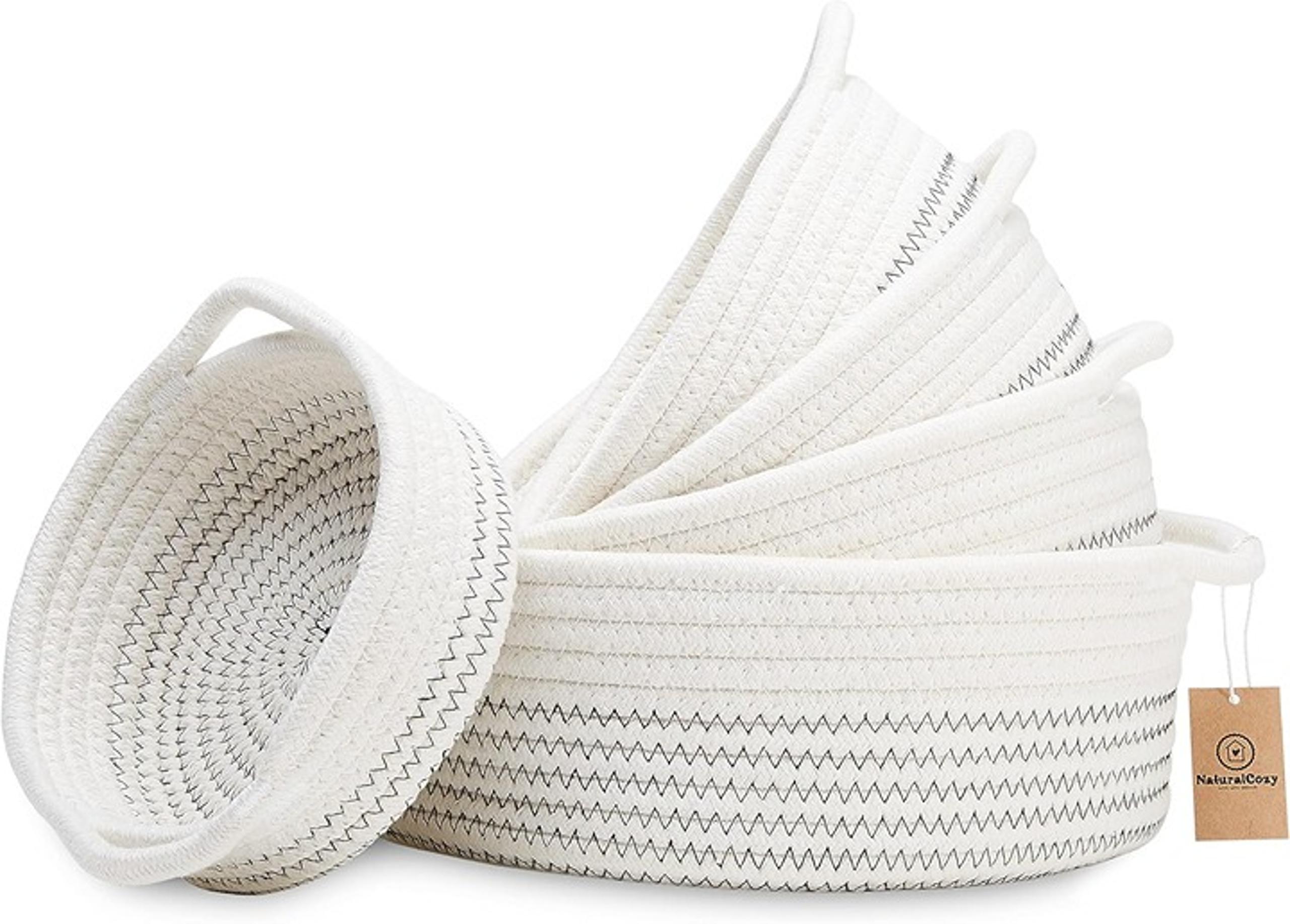 5-Piece Round Small Woven Baskets Set