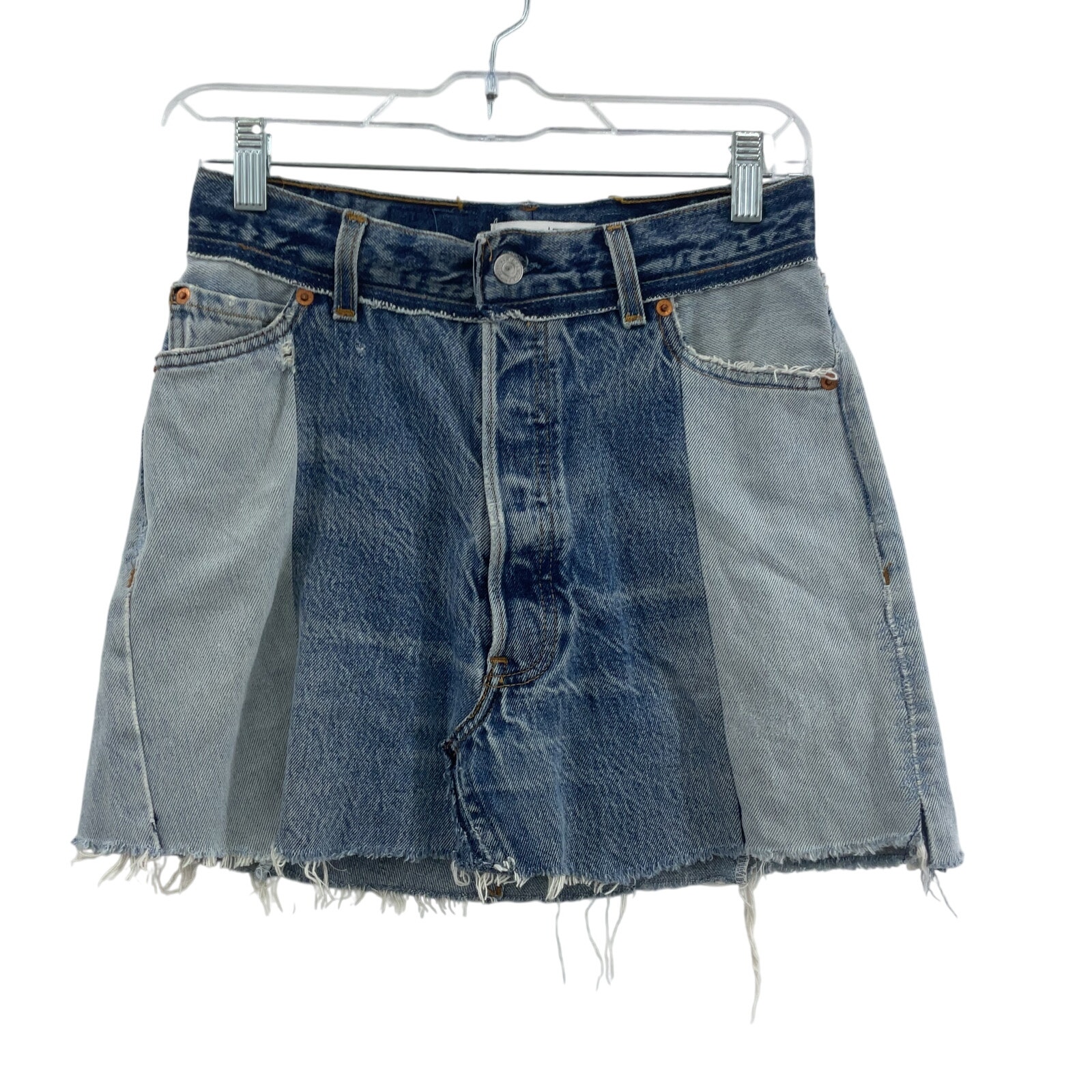 RE/DONE X Levi's Blue Women's Glitch Denim A-Line Skirt Size 27 - Preowned