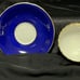 Aynsley English Bone China Cobalt Blue Gold Leaf Oban Teacup and Saucer