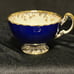 Aynsley English Bone China Cobalt Blue Gold Leaf Oban Teacup and Saucer