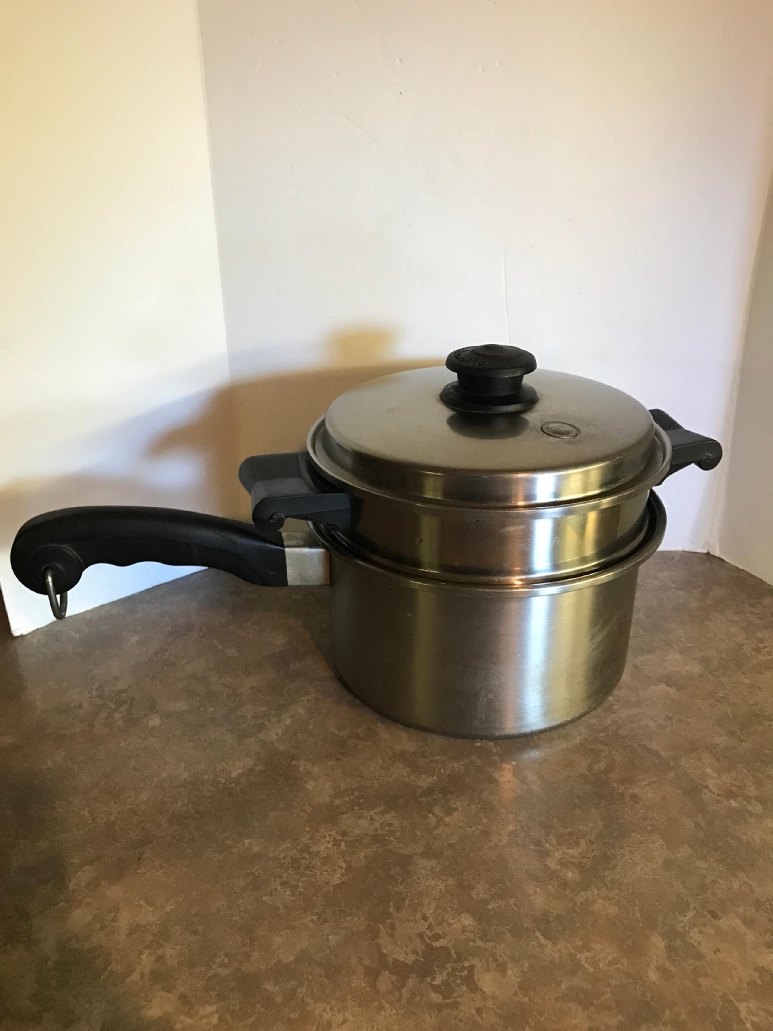 Saladmaster Stainless Steel Tri Clad 8” Saucepan with Double Boiler Pan w/Lid
