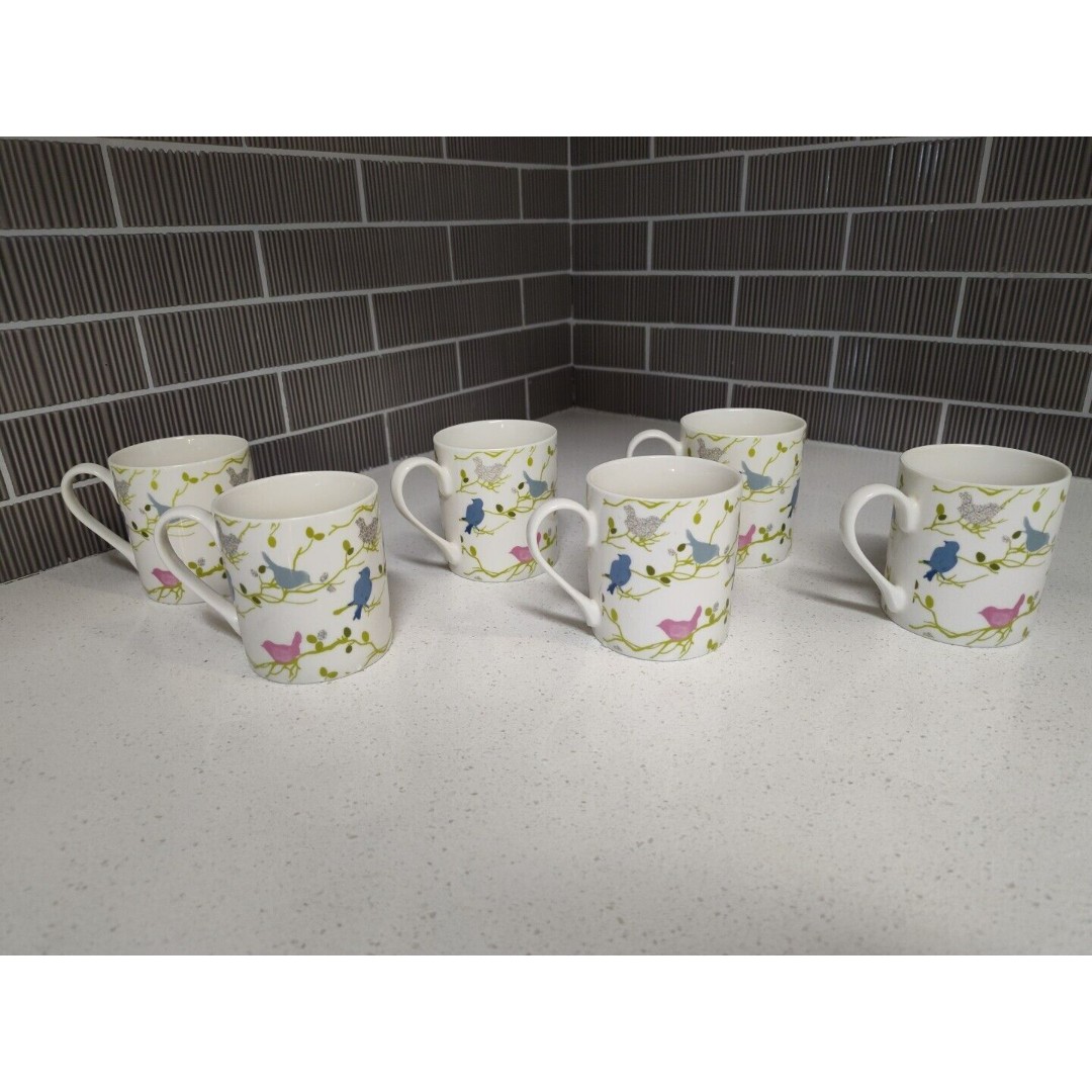 Queens By Churchill Julie Dodsworth Time To Nest set of six 10 oz Coffee Cups