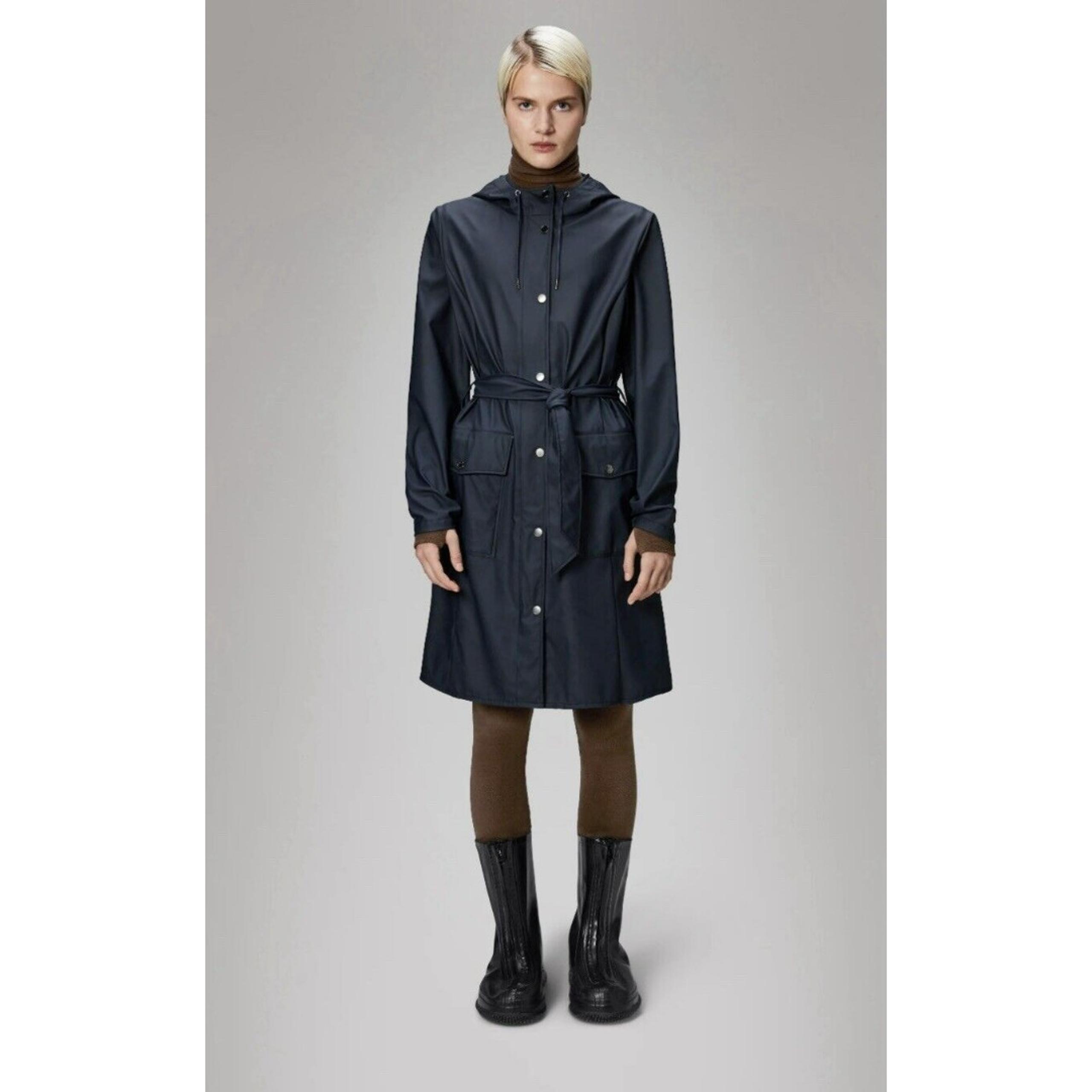 Rains Curve Women’s Raincoat Trench coat Jacket Size M/L Black