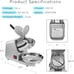 Electric Dual Blades Ice Crusher Shaver Snow Cone Maker Machine 143lbs/hr - NEW