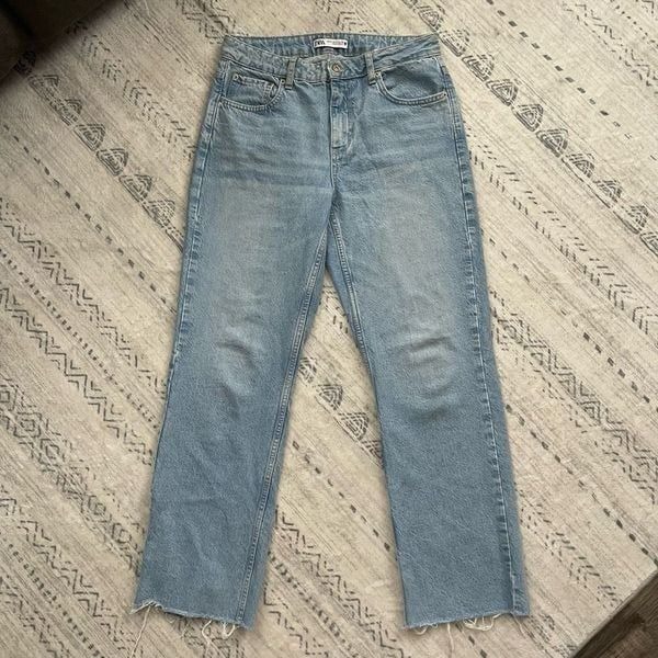Zara Wide Leg Blue Jeans Size 8