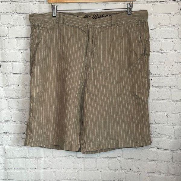 Tommy Bahama Men’s Tan Cream striped Linen Shorts size 40