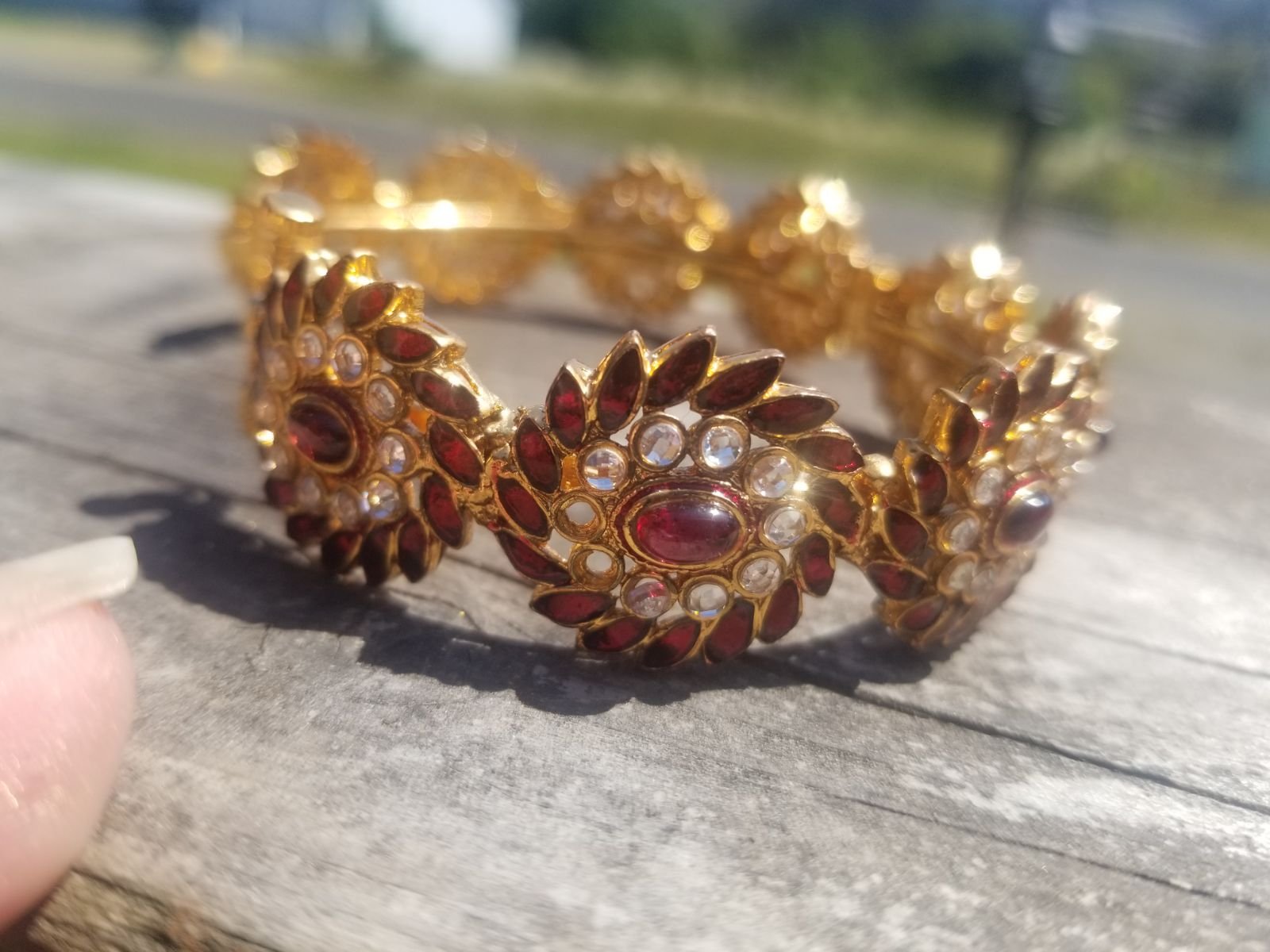 Unique rhinestone bangle bracelet