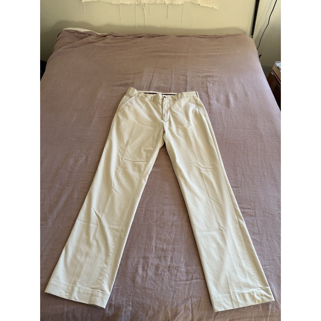 Polo Golf Ralph Lauren Mens Pants Classic Fit Cotton Twill Stretch 34x34 Cream