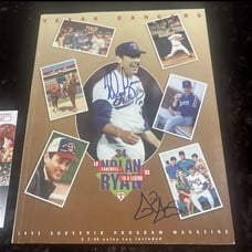 Nolan and Reid Ryan Autographed Magazine JSA Crease In Magazine