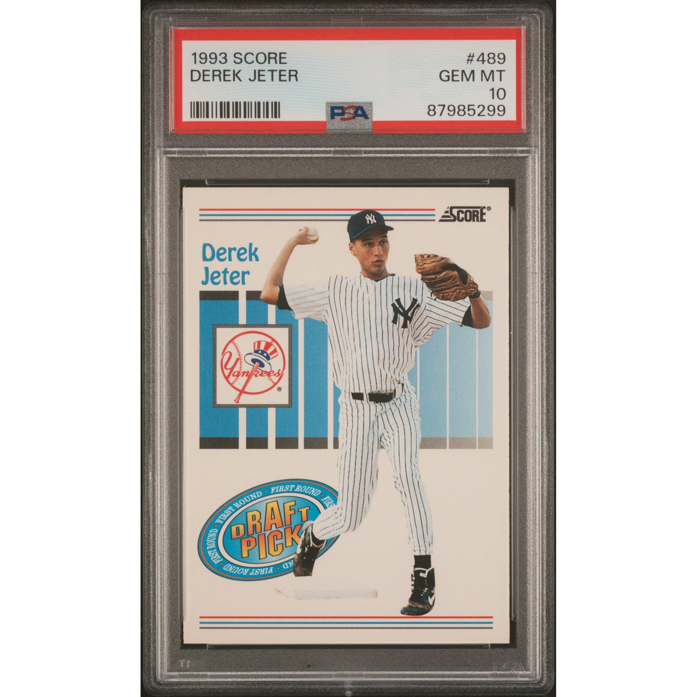 Graded 1993 Score Derek Jeter #489 Rookie Card PSA 10