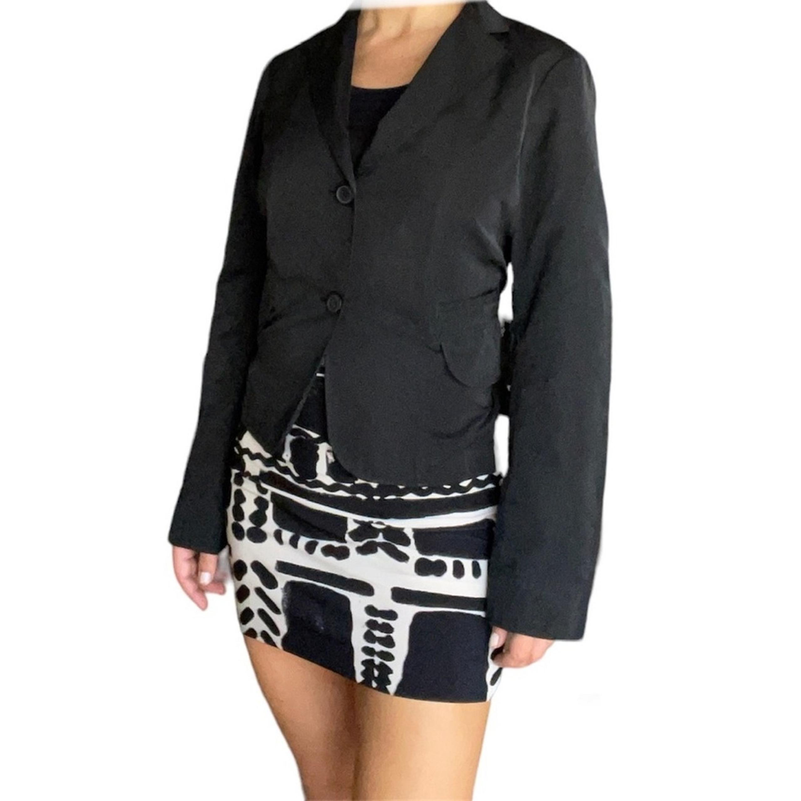 JIL SANDER Black Fitted Jacket XS -Small S MINIMALIST CASUAL WEATHER-PROOF