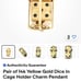 14 K gold 3D dice in case holder charm/pendant 3.2 grams