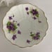 Victoria Bone China England C & E Violet Cup and Saucer #390 White Purple Flower