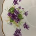 Victoria Bone China England C & E Violet Cup and Saucer #390 White Purple Flower