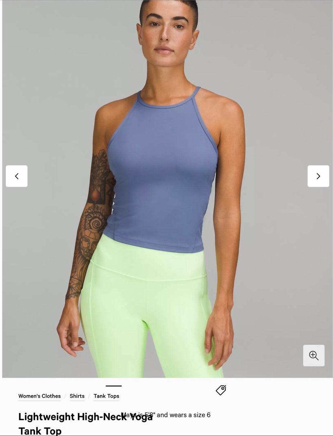 Lululemon Align Tank size6 self bra new water drop