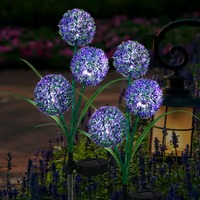 2 Pack Solar Garden Stake Lights, Outdoor Solar Lights in Dandelion Flower