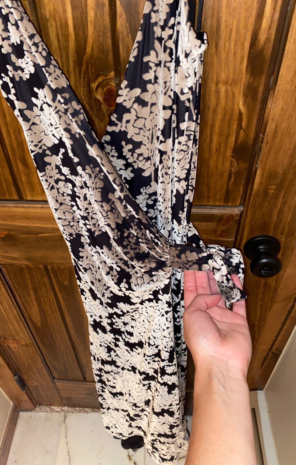 Dress the Population Velvet Wrap Gown Fo