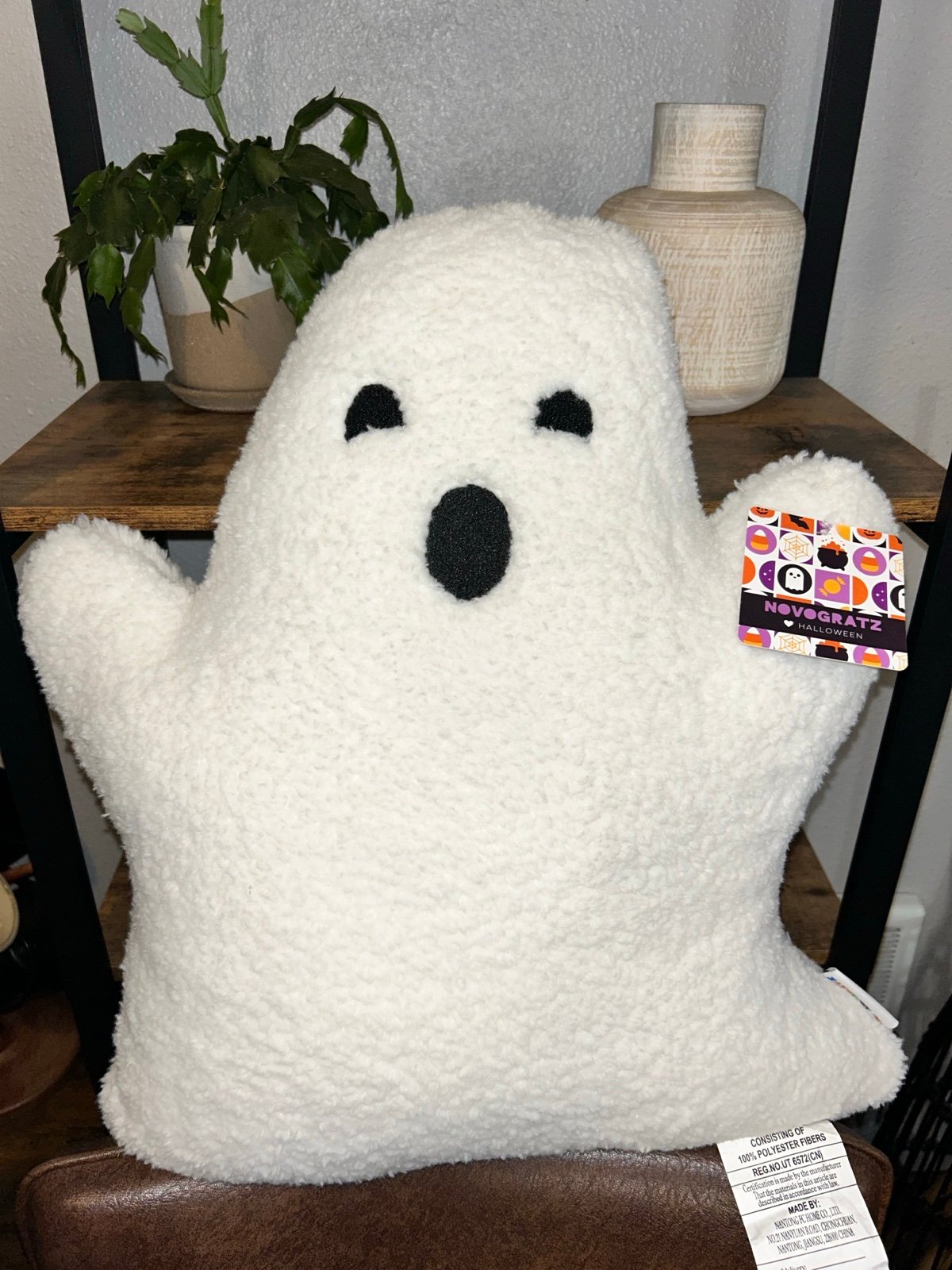 Large Novogratz Sherpa Ghost Pillow NWT