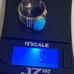 Vintage 14k yellow gold 950 Sterling Silver and turquoise blue gem ring Sz 7.25