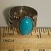 Vintage 14k yellow gold 950 Sterling Silver and turquoise blue gem ring Sz 7.25