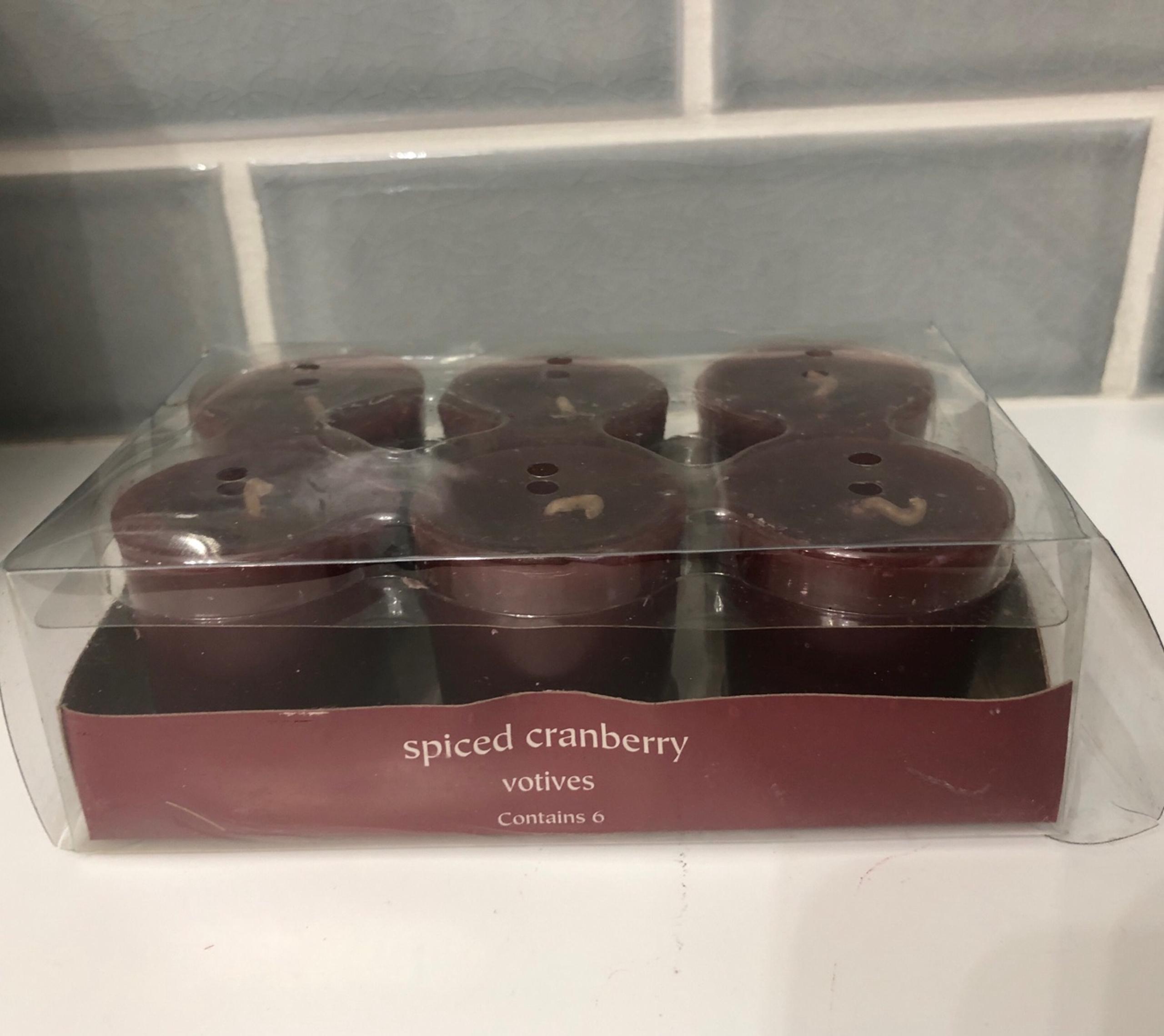 Pier 1 imports votive candles- spiced cranberry