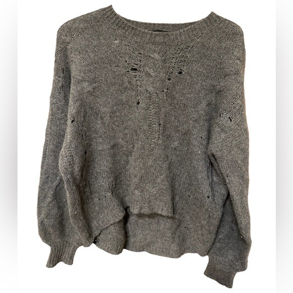 Skull Cashmere gray knit pullover sweater small