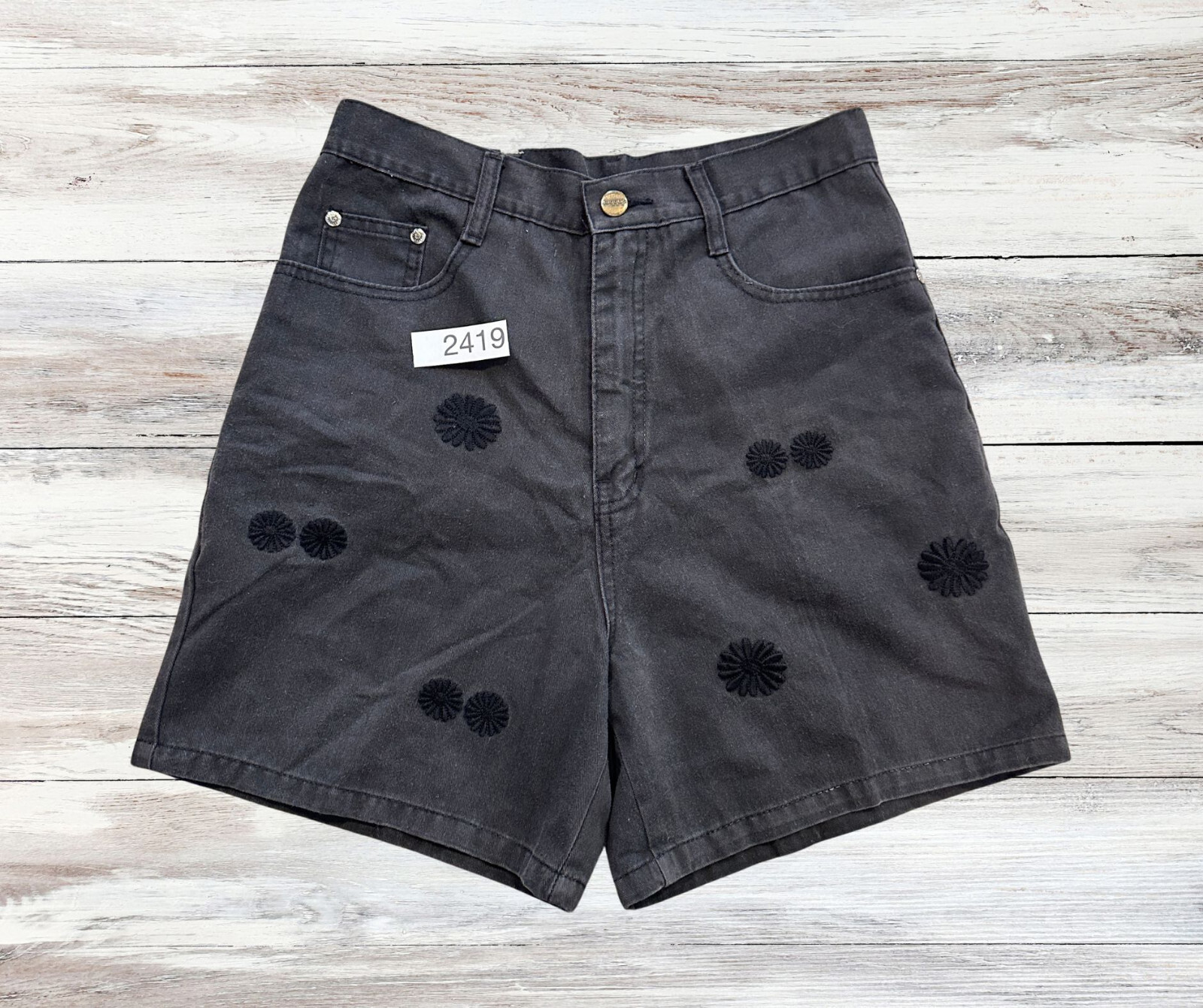 Jordache Vintage 1990's 90's Button Fly High Rise Bermuda Mom Shorts Sz M