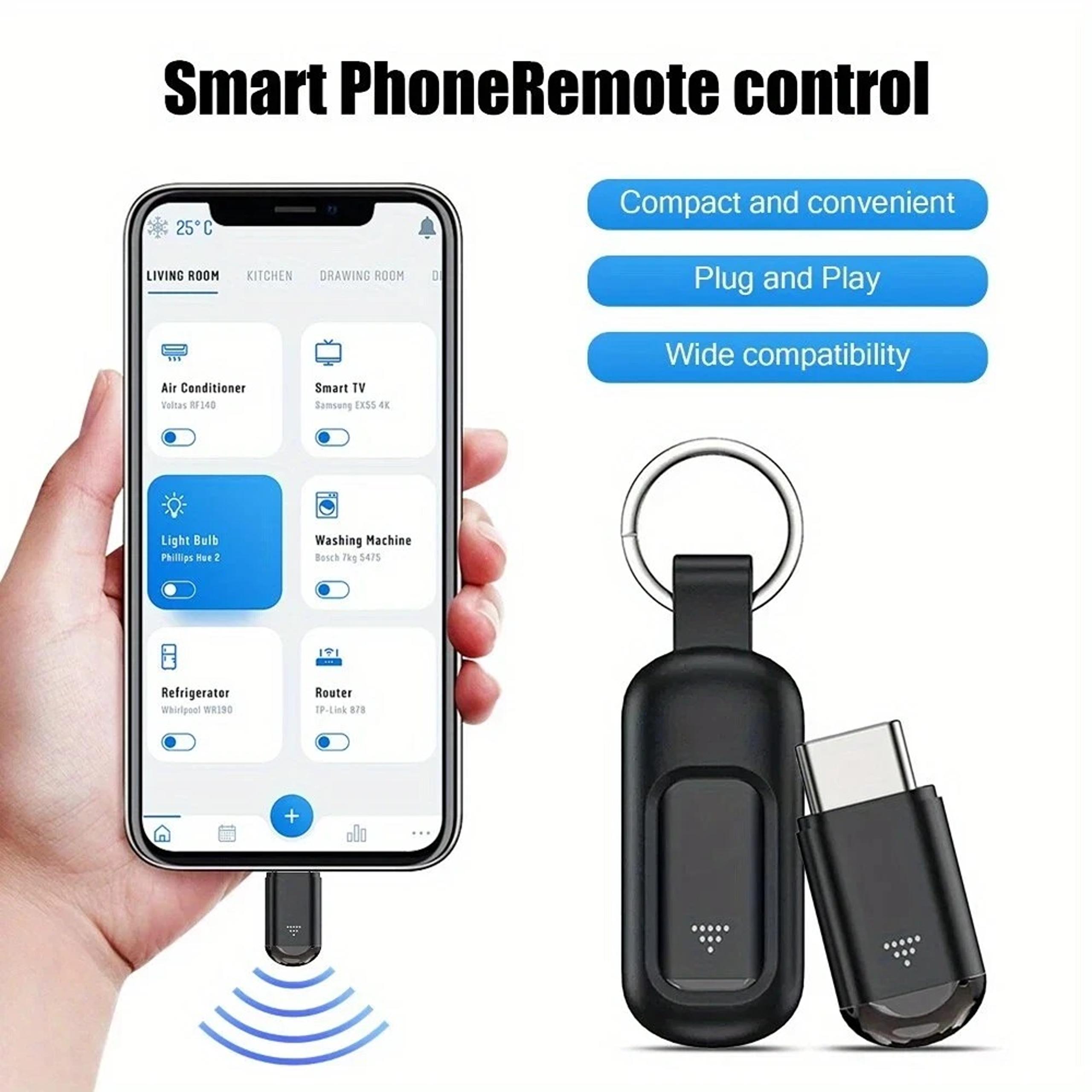 Share Phone Infrared Remote Control black 1pc