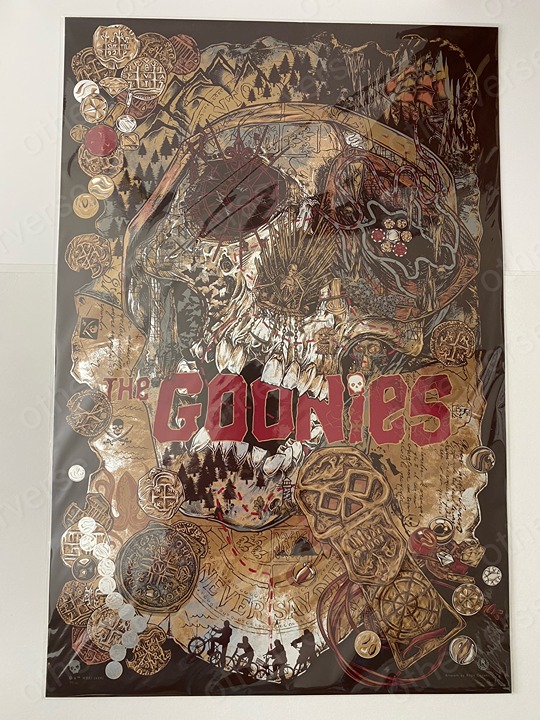 The Goonies Rhys Cooper Copper Bones Metallic Foil Poster Screen Print Mondo BNG