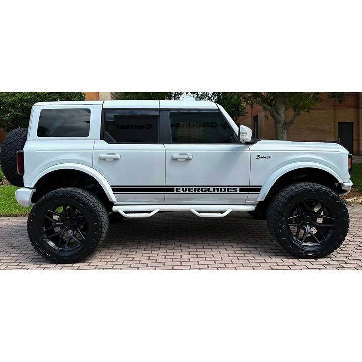 Custom Stripe EVERGLADES Side Vinyl Decals Set Ford Bronco 2021-2024 SUV Off Roa