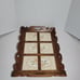 Hand Carved Wood Tray with Inlaid Ceramic Tiles Floral Cameo Vintage Excellent