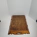 Hand Carved Wood Tray with Inlaid Ceramic Tiles Floral Cameo Vintage Excellent