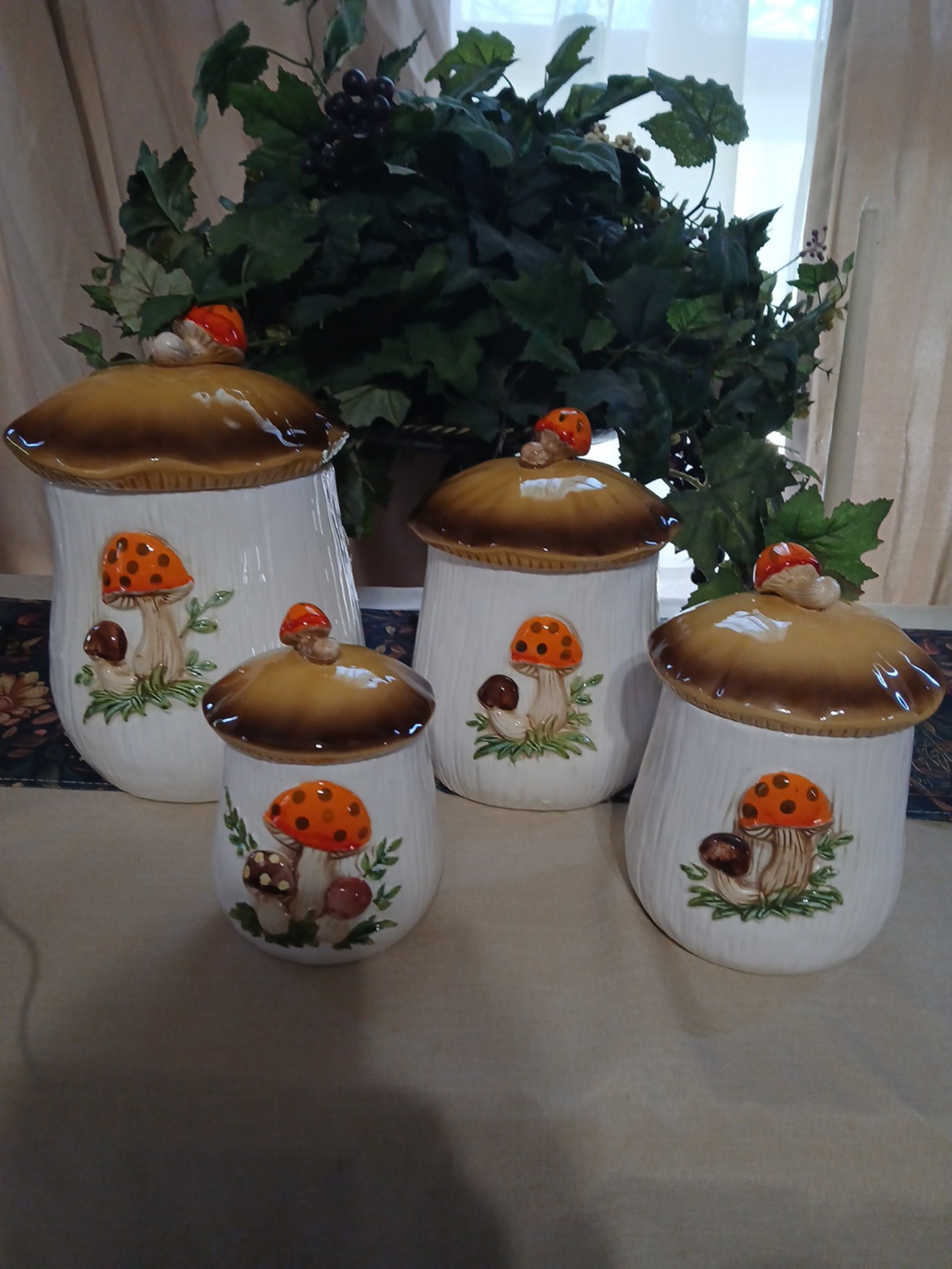 Mushroom Canister Set Sears 1978 Complete Set