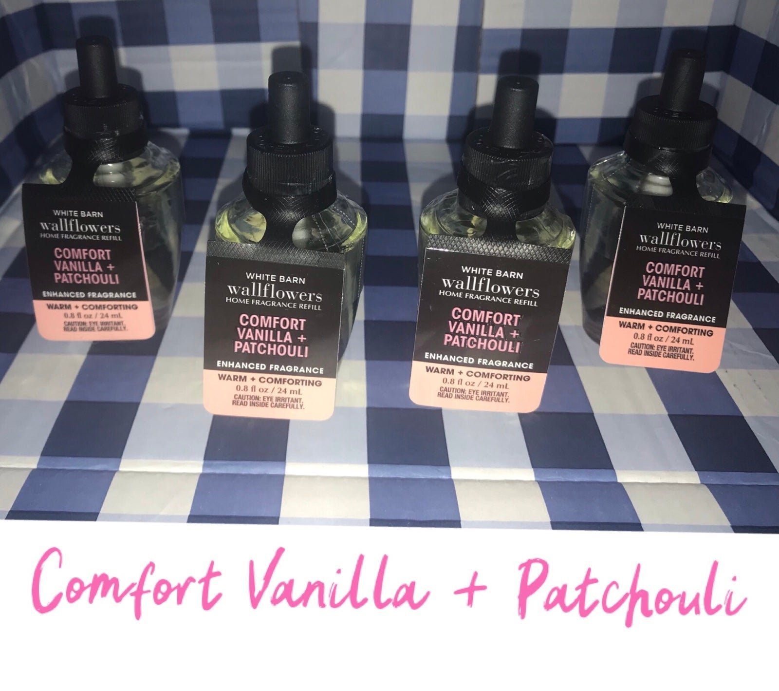 Bath and Body Works COMFORT VANILLA + PATCHOULI Wallflowers X4