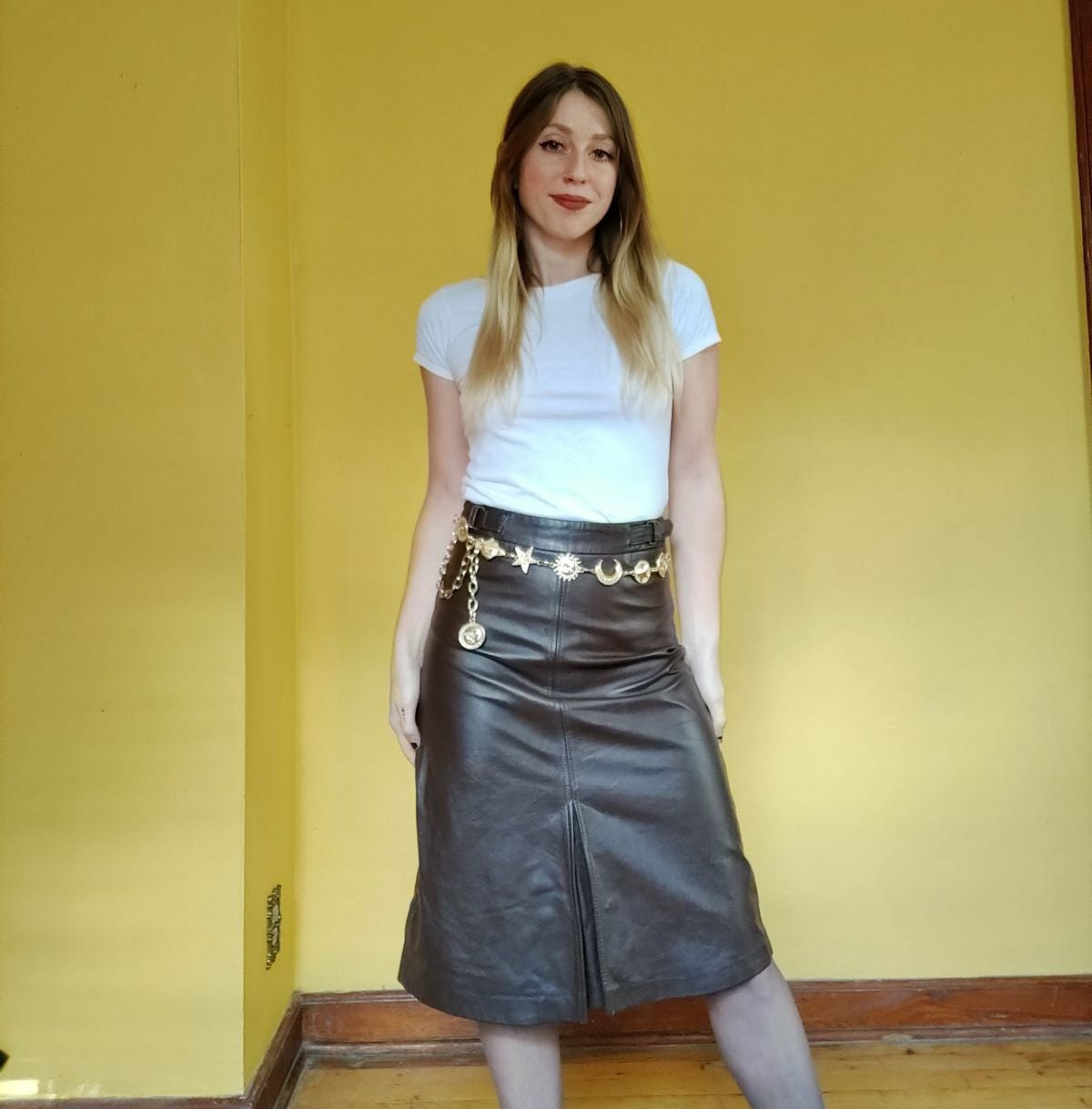 Gap leather skirt