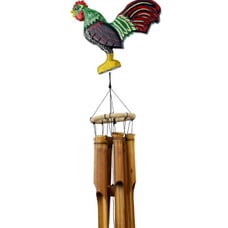 Lucky Rooster Bamboo Wind Chime NEW Outdoor Home Decor Great Windchime For Yard