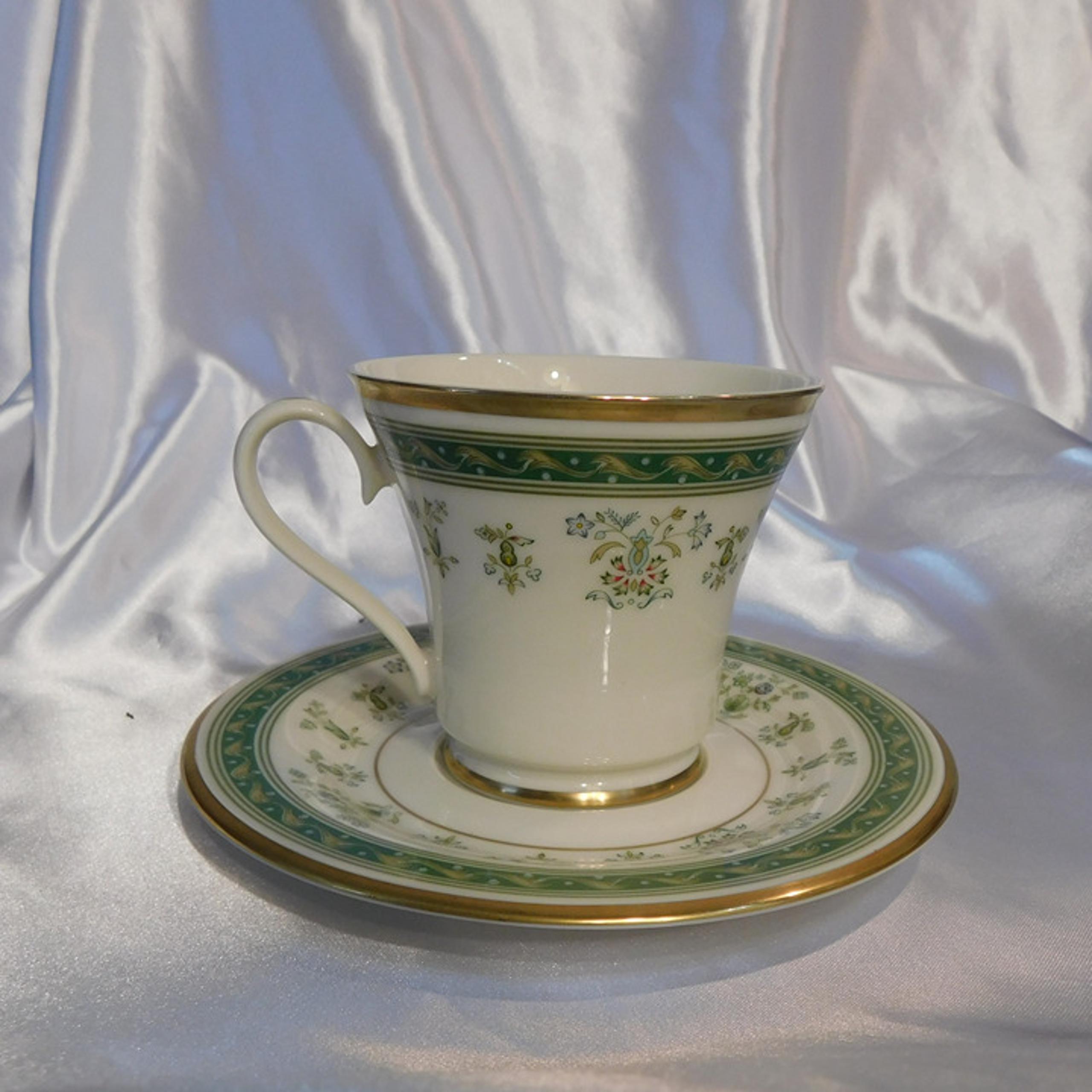 Gorham Footed Teacup and Saucer Set in Printemps # 21239
