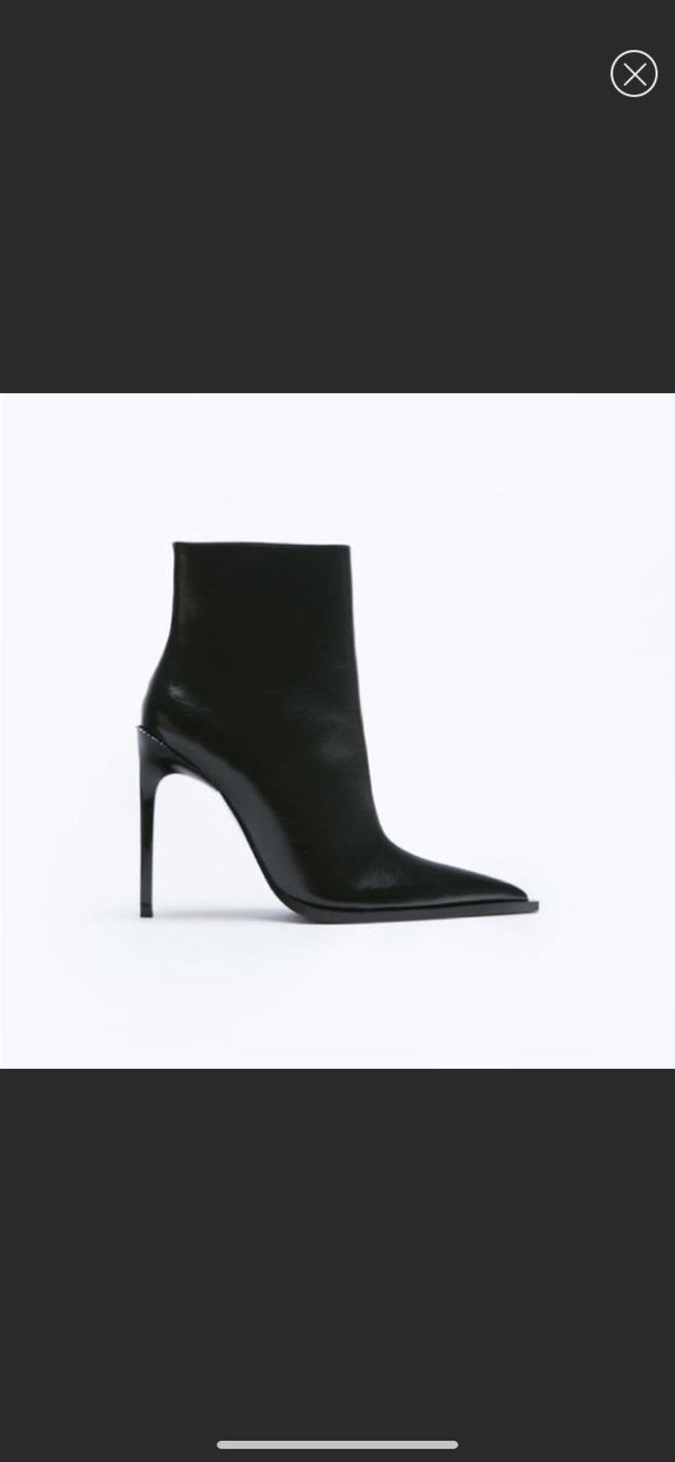 ZARA- NEW Patent Leather Rhinestone Stiletto Booties