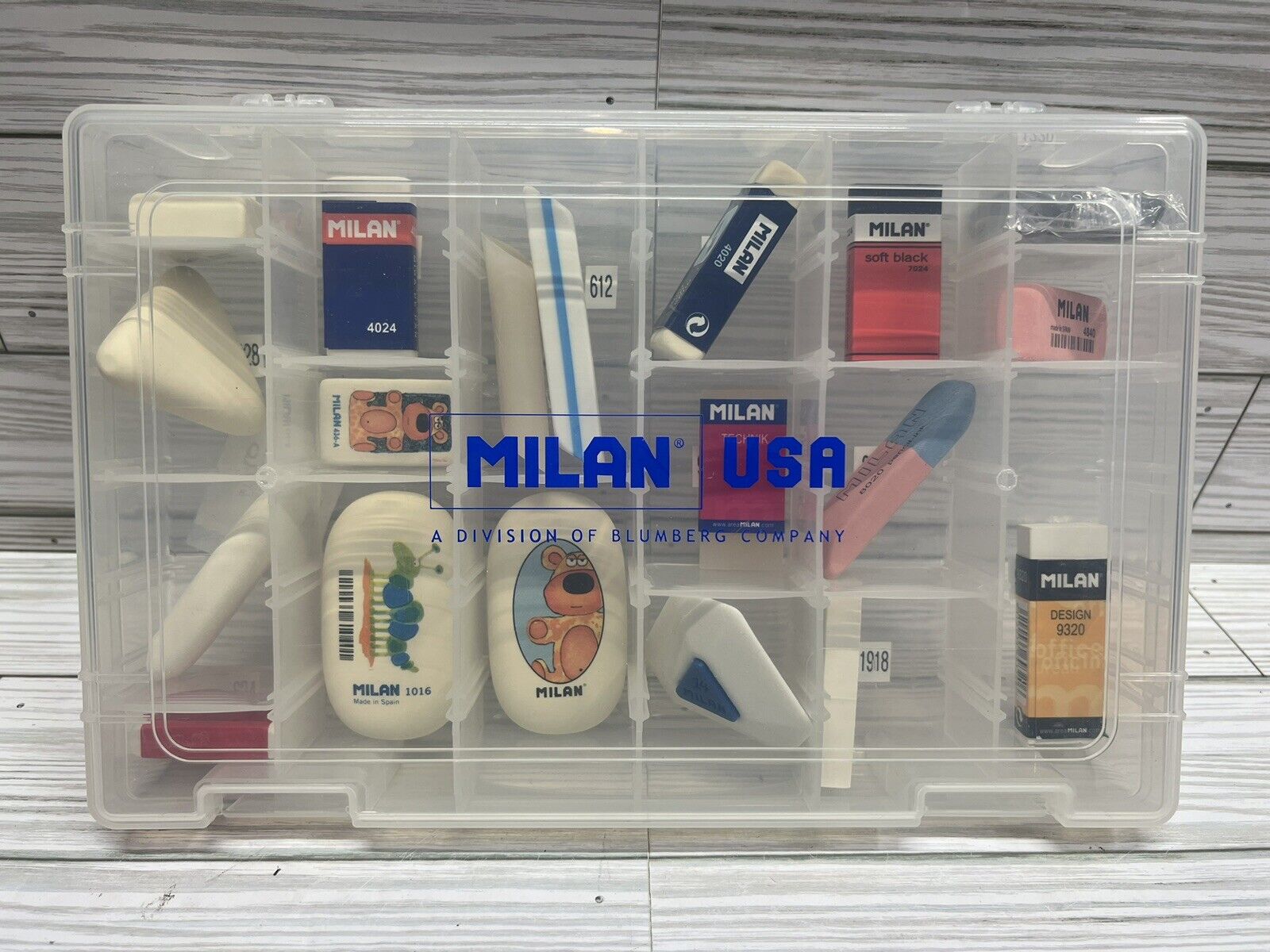 NEW ~ 19 Piece Milan USA Eraser Sample Kit with case