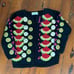 Marisa Christina Kids Cotton Fruit Beaded Appliqué Black Sweater size Medium