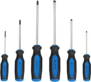 Magnetic Screwdrivers Set, 6 Pieces Slotted & Phillips Screw