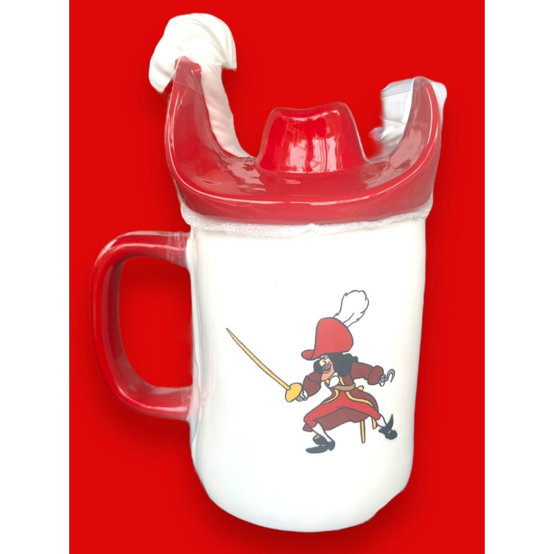 Rae Dunn Disney Captain Hook From Peter Pan With Hat Lid Coffee Tea Mug New NWT