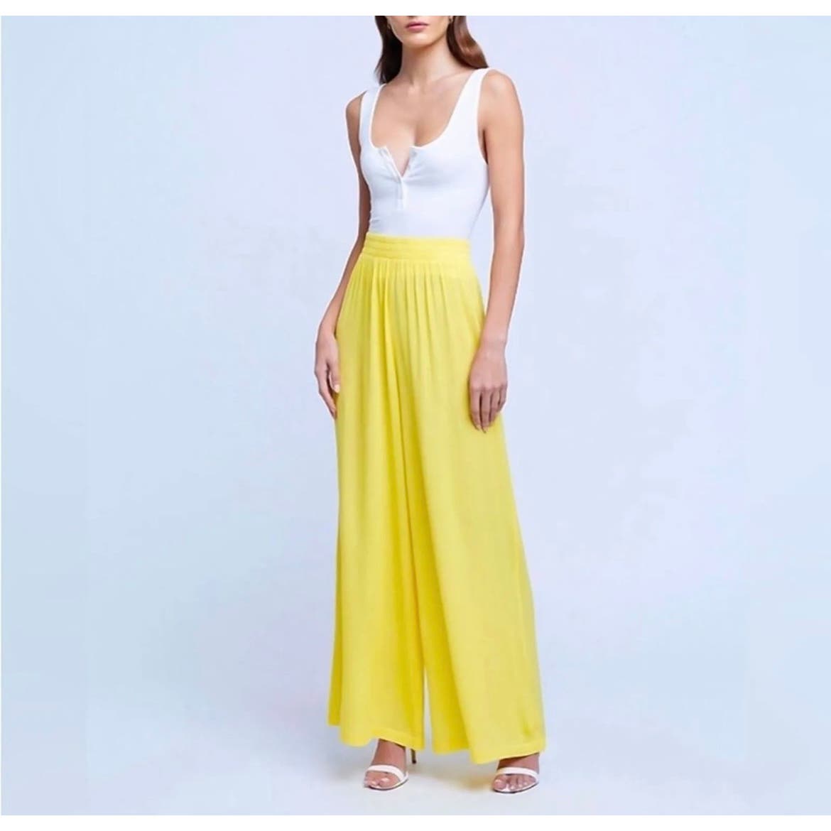 325 L'agence Women's Yellow Nikita Wide Leg Pants Size S