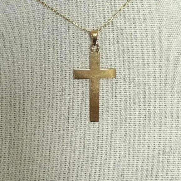 14k Solid Gold Cross Pendant