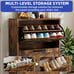Shoe Cabinet Storage 2-Flip Drawer Bottom Shelf Metal Leg Entryway Sneakers Rack
